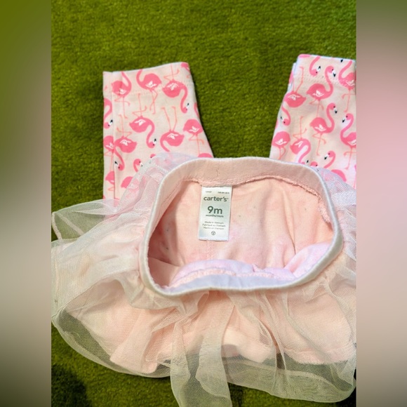 NWOT Carters Pink Flaming Pants w/Pink Tutu Skirt - Picture 3 of 4